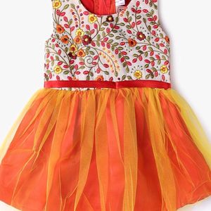 Brand New Orange Colour Desiger Girls Dress