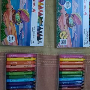 Wax Jumbo Crayons 13 Shades Bright Colours