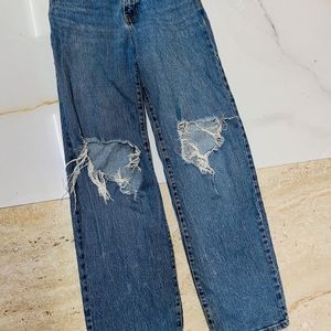 Ripped Wide Leg Jeans