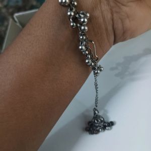 OXIDISED  CHAIN JHOOMKA