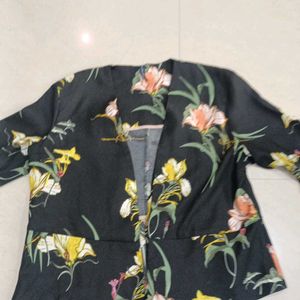 Floral  Black Jacket