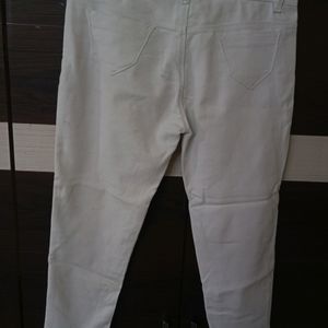 White Cotton Jeans For Women