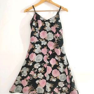 Black Floral Printed Dress ( Women)