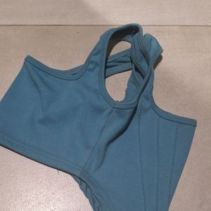 BLUE CORSET TANK TOP