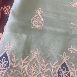 Gotta Work Saree With Stitched Blouse