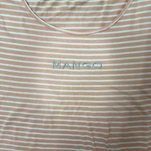 Mango Pink & White Stripe Tee