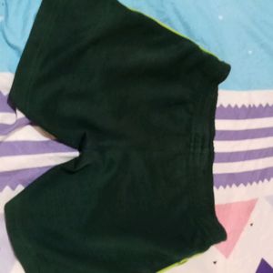 Green Coloured Sports Shorts