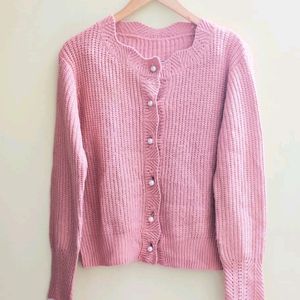 Peach Colour Cardigan Size-40