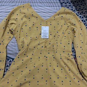 Yellow And Blue Polka Dot Top