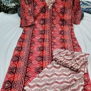 Bandhej Print Kurta Set