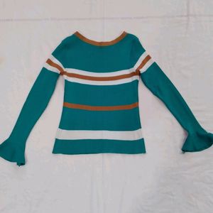 Fancy Long Sleeves Woolen Crop Top