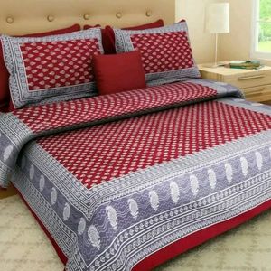 Cotton Bedsheet With 2 pillow Covers