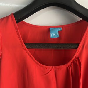 Red Sleeveless Party Top