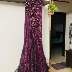 Elegent Purple Cocktail Gown