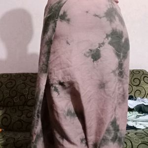 Pink Tie And Dye Wrap Long Skirt