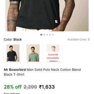 Mr Bowerbird Black New Polo Tshirt With Tag