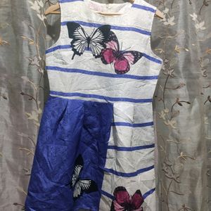 Butterfly Print Korean Dress