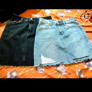 Combo Denim Skirts