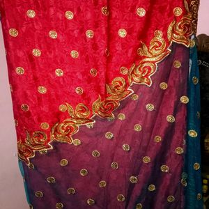 Two Shades Saree With Blouse