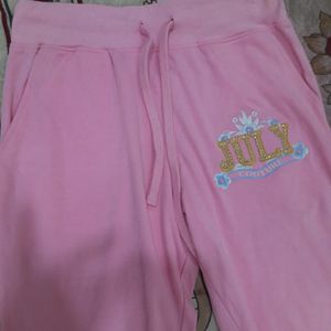 Pink Embroidered Capri