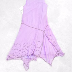 Vintage Gunnit Lavender Beaded Assymetrical Dress