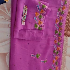 Embroidery  Cutwork Saree