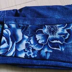 Blue Floral Print Leggins