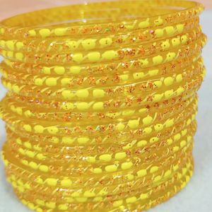 Yellow Glass Bangles