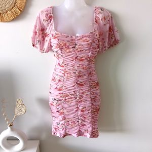 As YouWish Romantic Floral Ruched Dress From USA