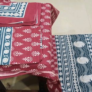 Cotton Bedsheet With 2 pillow Covers