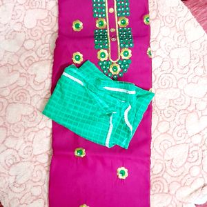 Unstitched Silk Blend Salwar Suit Material