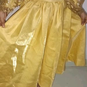 Golden Shrug With Frock