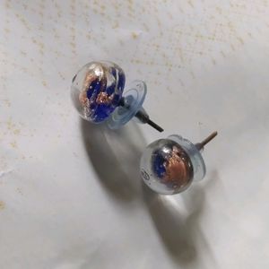 3 Pairs Of Glass Globe Studs