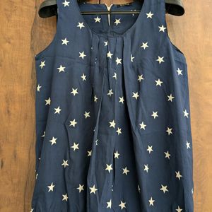 Blue Top With Star Pattern