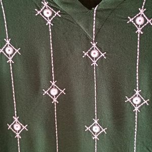 Libas Embroidery Green Kurta For Daily Wear