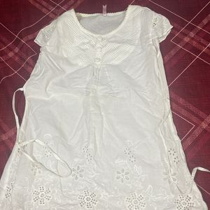 White Top With Flower Work