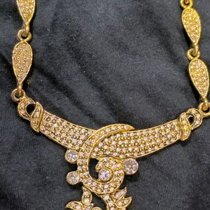 Golden Diamond Jewellery Set( Necklace & Earrings)