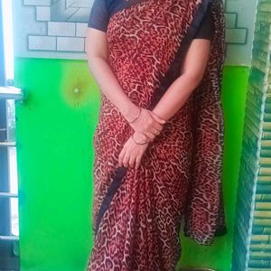 Animal Print Saree