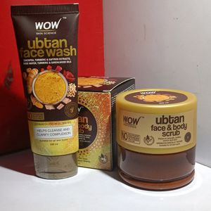 Combo Of Wow Ubtan Face Wash And Body Scrub