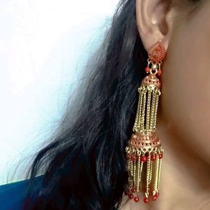 Red Vertical earrings