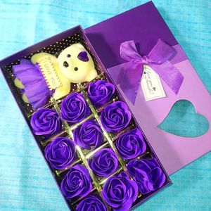 Valentines Day Gift Roses & Teddy Bear-99/-