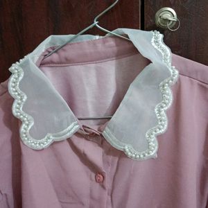 Korean Collared Mauve Shirt(Size M)