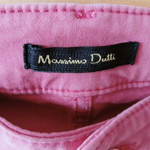 Massimo Dutti Pink Slim Fit Jeans From Italy