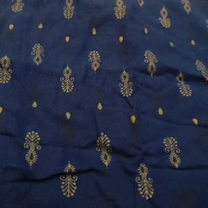 Navy Blue Sleeveless Short Kurti