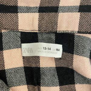 Zara Checked Shirt Dress