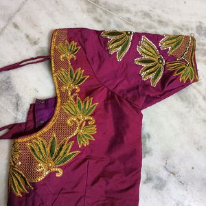 An Embroidered Blouse With Lotus Design All Over