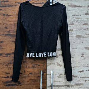 Black Shein Love Top