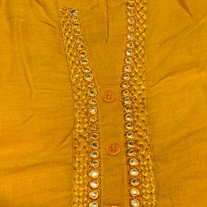 XL | Cotton kurti | Mustard Yellow