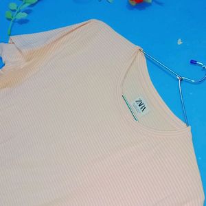 Tshirt In Baby Pink Colour With Stretchable Fabric