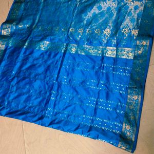 Blue Colour Pure Kanchi pattu saree